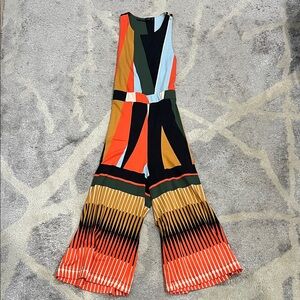 Vibrant Multicolor Geometric Jumpsuit
